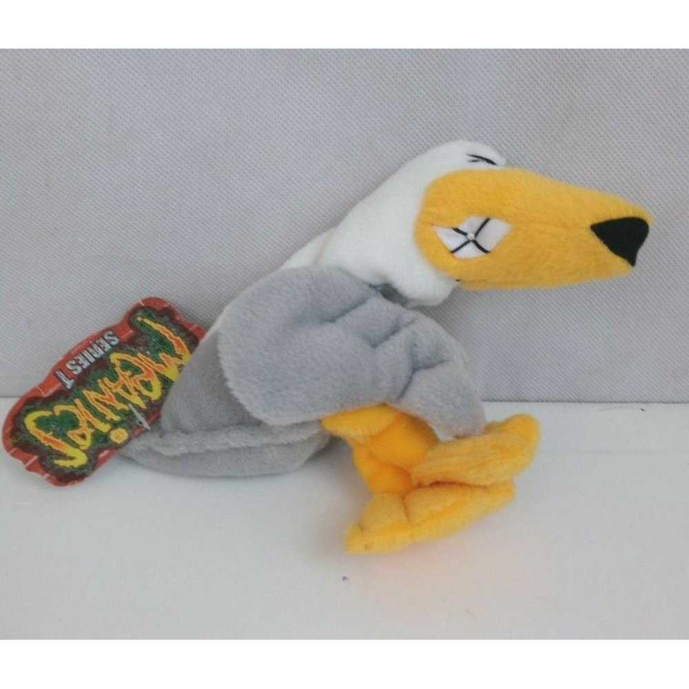 New Vintage 1997 Meanies Series 1 Peter Gotta Peagull 6" Mini Bean Bag Plush